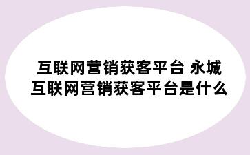 互联网营销获客平台 永城互联网营销获客平台是什么